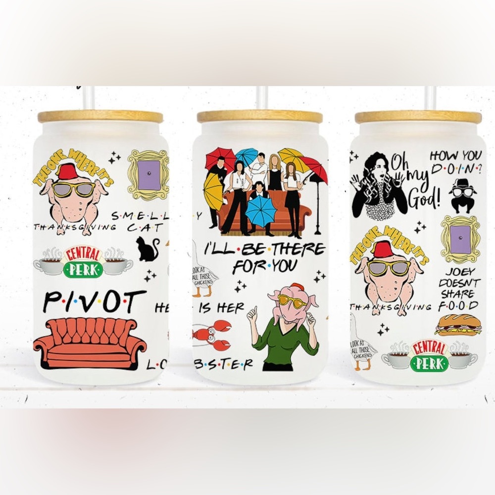 FRIENDS glass tumbler , NEW!